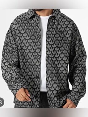 Adidas Originals Monogram Shirt Denim KC6379 LOOSE FIT BLACK New Sz M, L, 2XL
